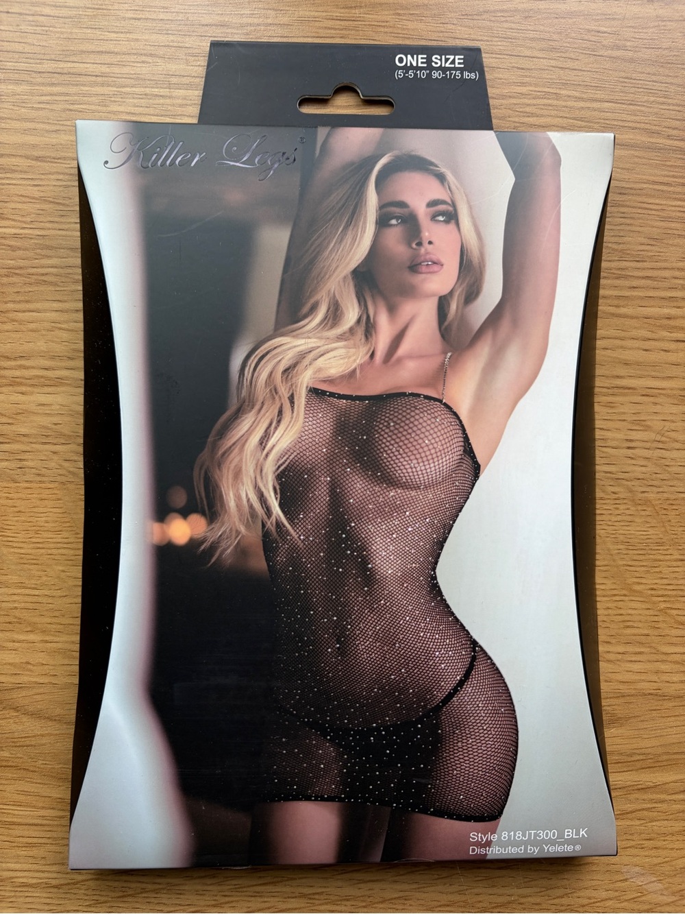 Killer Legs Sheer Rhinestone Fishnet Dress - Black